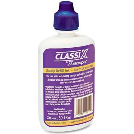 SHACHIHATA INC. Xstamper® Classix Refill Ink, For Classix Self-Inking Stamps Only, 2 fl. oz. Bottle, Blue 40713